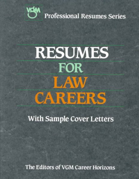 Resumes for Law Careers (Professional Resumes) cover