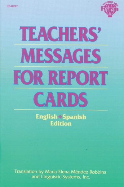 Teachers' Messages for Report Cards, English/Spanish Edition cover