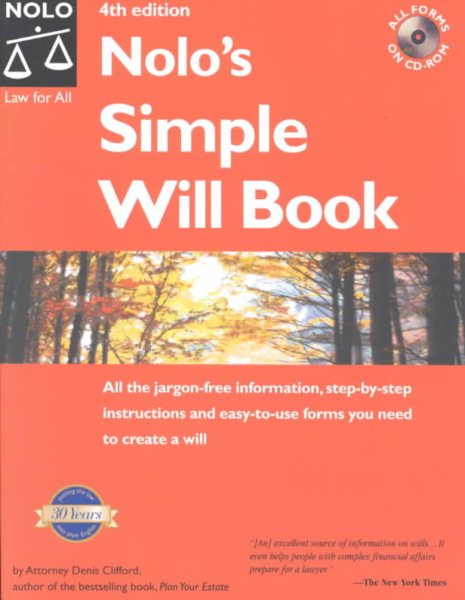 Nolo's Simple Will Book (Nolo's Simple Will Book, 4th ed) cover