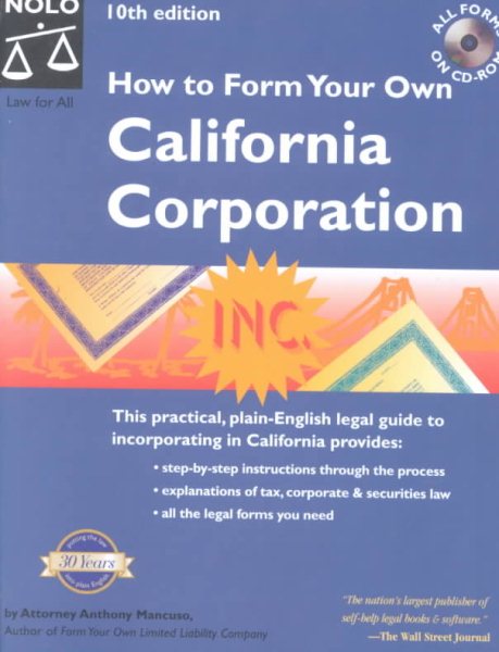 How to Form Your Own California Corporation (How to Form Your Own California Corporation) cover