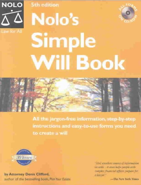 Nolo's Simple Will Book cover