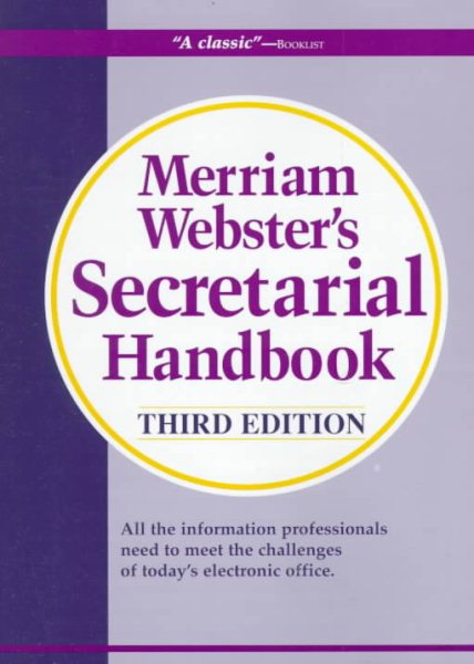 Merriam-Webster's Secretarial Handbook (Third Edition) cover