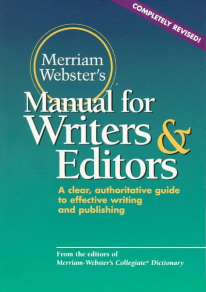 Merriam-Webster's Manual for Writers and Editors cover