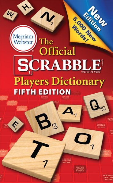 The Official Scrabble Players Dictionary, 5th Edition (mass market, paperback) 2014 copyright cover