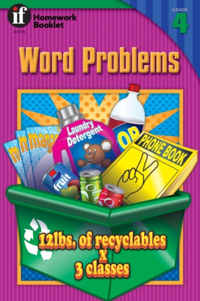 Word Problems Homework Booklet, Grade 4 (Homework Booklets) cover