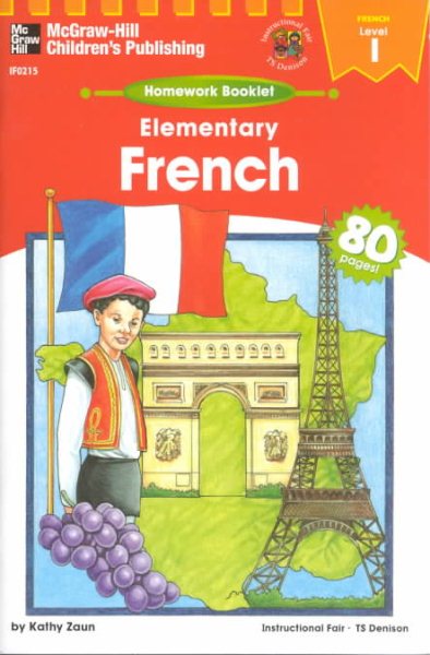 French Homework Booklet, Elementary, Level 1 (Homework Booklets) (English and French Edition) cover