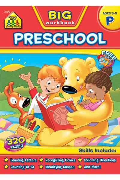 School Zone - Big Preschool Workbook - Ages 3 - 5, Colors, Shapes, Numbers 1-10, Alphabet, Pre-Writing, Pre-Reading, Phonics, and More (School Zone Big Workbook Series)