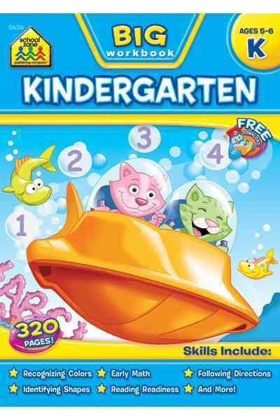 School Zone - Big Kindergarten Workbook - 320 Pages, Ages 5 to 6, Early Reading and Writing, Numbers 0-20, Basic Math, Matching, Story Order, and More (School Zone Big Workbook Series) cover