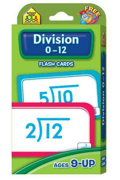 School Zone - Division 0-12 Flash Cards - Ages 9 and Up, 3rd Grade, 4th Grade, Math Equations, Division Practice, Dividends, Numbers 0-12, and More cover