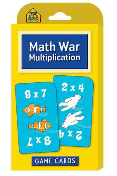 School Zone - Math War Multiplication Game Cards - Ages 8+, 3rd Grade, 4th Grade, 5th Grade, Math Games, Beginning Algebra, Multiplication Facts & Tables, and More cover