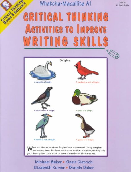 Whatcha-Macallits: Critical Thinking Activities to Improve Writing Skills (Whatcha-Macallits A1) cover