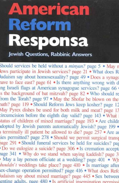American Reform Responsa: Collected Responsa of the Central Conference of American Rabbis 1889-1983 cover