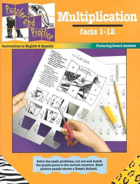 Multiplication: Factors 1-12, Featuring Desert Animals (Puzzles and Practice Series) (English and Spanish Edition) cover