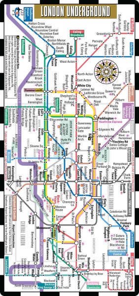 Streetwise London Underground Map - The Tube - Laminated London Metro Map - Folding pocket & wallet size metro map for travel cover