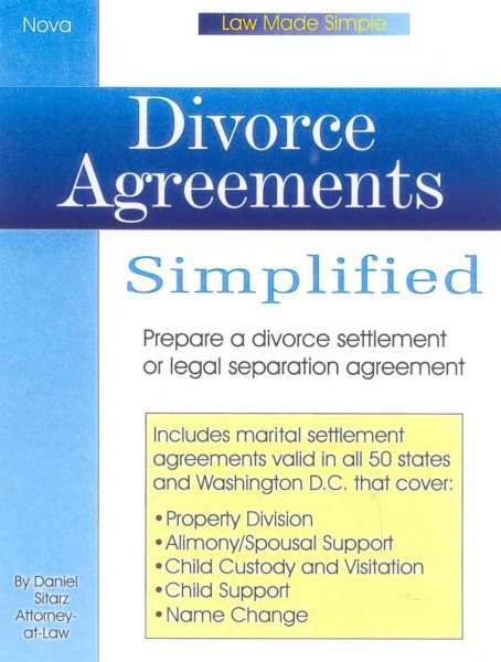 Divorce Agreements Simplied, book w/cd (Law Made Simple) cover