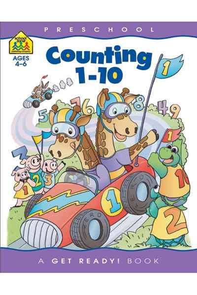 School Zone - Counting 1-10 Workbook - 32 Pages, Ages 3 to 5, Preschool to Kindergarten, Tracing, Identifying Numbers, Writing Numbers, Numerical Order, and More (School Zone Get Ready!™ Book Series) cover
