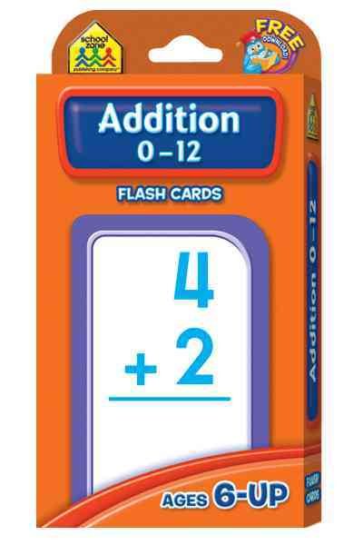 School Zone - Addition 0-12 Flash Cards - Ages 6 and Up, 1st Grade, 2nd Grade, Numbers 0-12, Math, Problem Solving, Addition Problems, Counting, and More