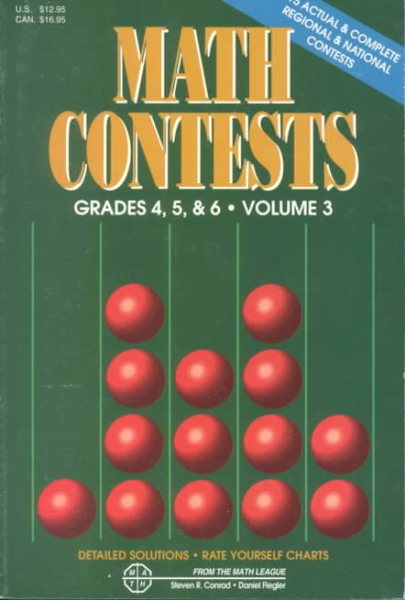 Math Contests, Grades 4, 5 & 6, Vol. 3: School Years 1991-92 Through 1995-96 cover