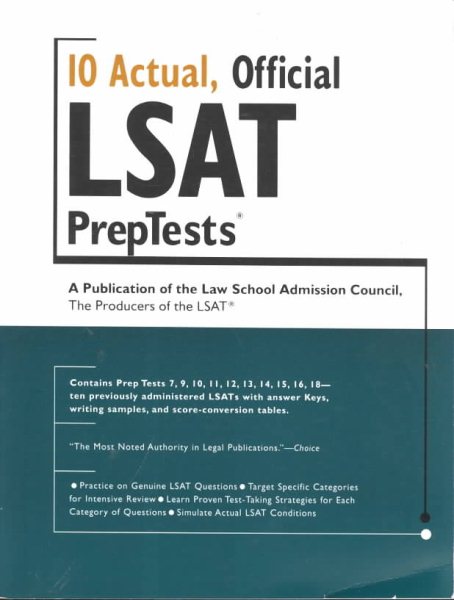 10 Actual, Official LSAT PrepTests (Lsat Series) cover