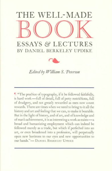 The Well-Made Book: Lectures by Daniel Berkeley Updike cover