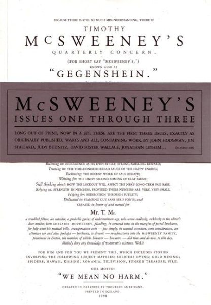 McSweeney's Issues One Through Three cover