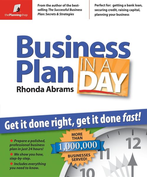 Business Plan in a Day: Get It Done Right, Get It Done Fast! cover