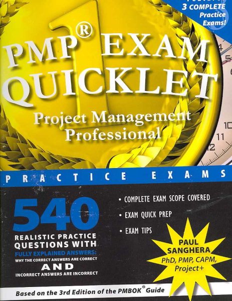 PMP Exam Quicklet: Project Management Professional Practice Exams cover