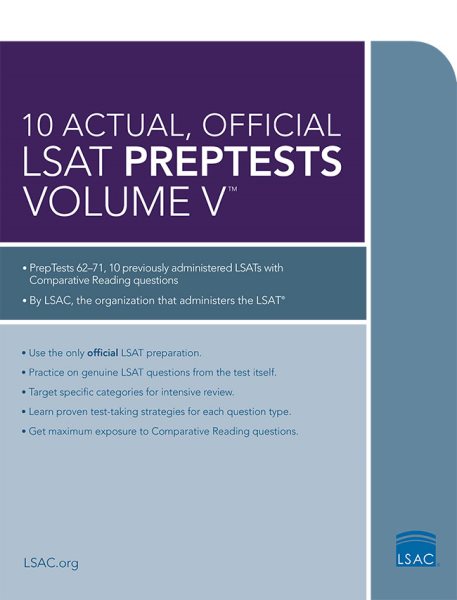 10 Actual, Official LSAT PrepTests Volume V: (PrepTests 62–71) (Lsat Series) cover
