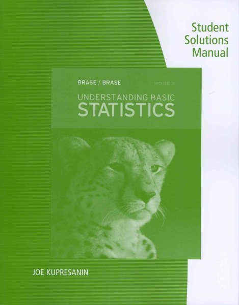 Student Solutions Manual for Brase/Brase's Understanding Basic Statistics, 6th