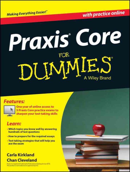 Praxis Core For Dummies, with Online Practice Tests (For Dummies Series) cover