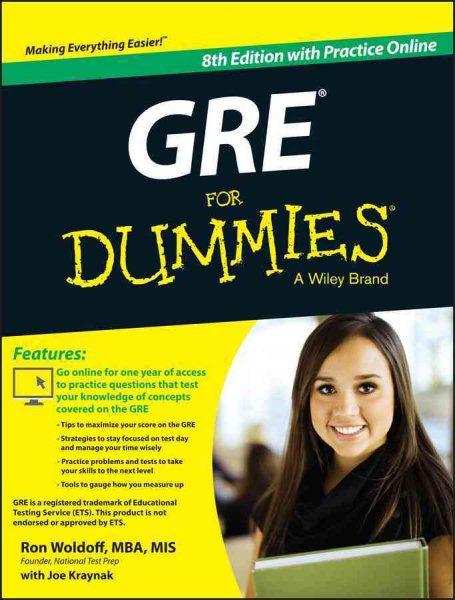 GRE For Dummies: with Online Practice Tests cover