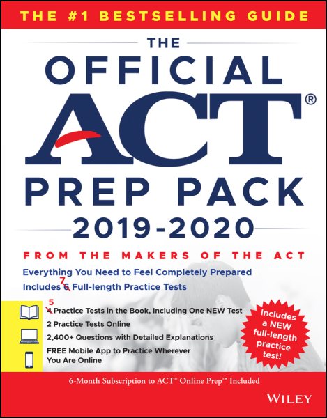 The Official ACT Prep Pack 2019-2020 with 7 Full Practice Tests, (5 in Official ACT Prep Guide + 2 Online) cover