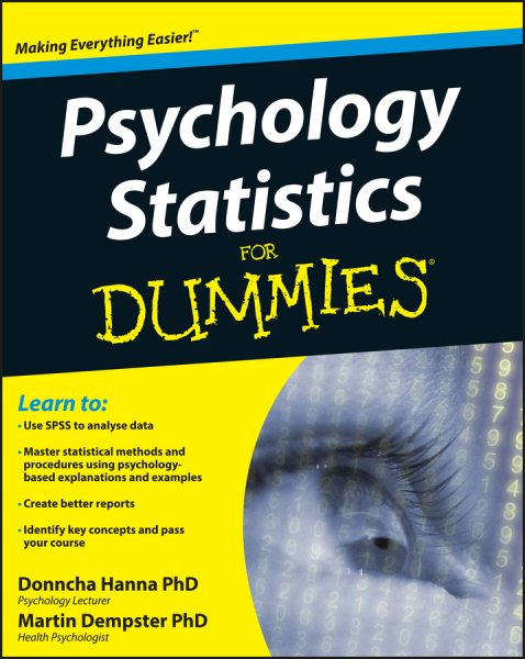 Psychology Statistics For Dummies cover