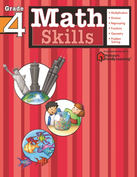 Math Skills: Grade 4 (Flash Kids Harcourt Family Learning) cover