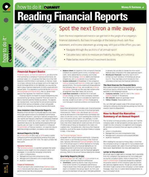 Reading Financial Reports (Quamut) cover