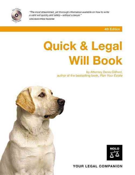 Quick & Legal Will Book cover