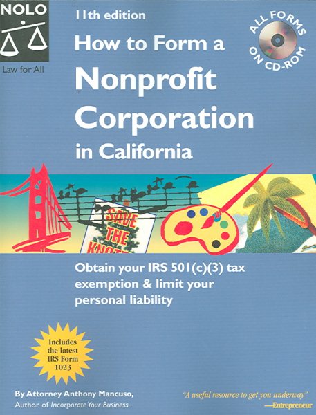 How to Form a Nonprofit Corporation in California 11th Edition cover