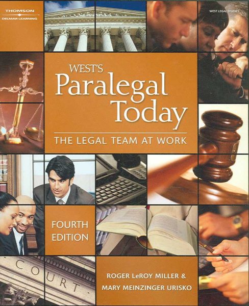 Paralegal Today: The Legal Team At Work, 4E (West Legal Studies Series) cover
