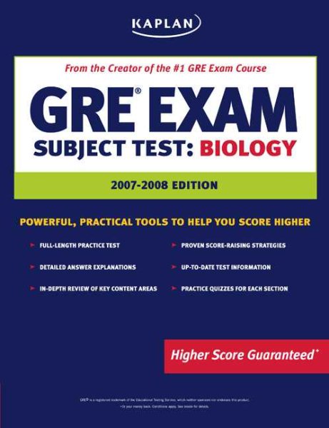 Kaplan GRE Exam Subject Test: Biology (Kaplan GRE Biology) cover