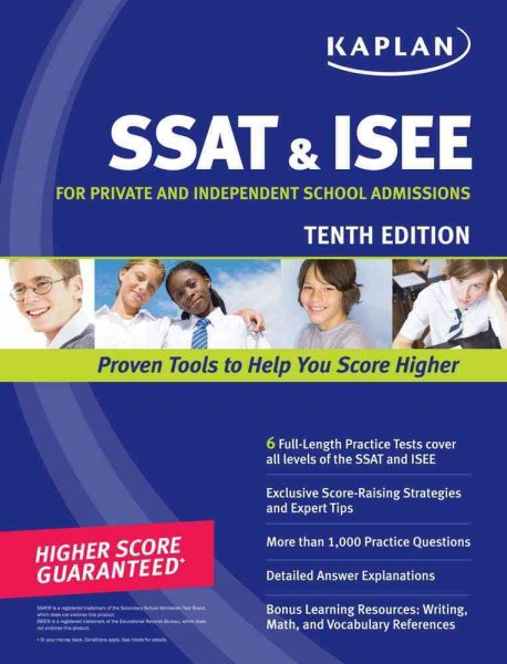 Kaplan SSAT & ISEE: For Private and Independent School Admissions (Kaplan SSAT & ISEE for Private & Independent School Admissions) cover