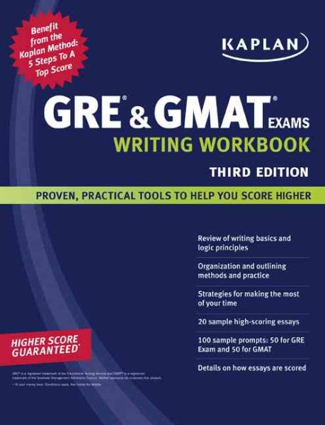 Kaplan GRE & GMAT Exams Writing Workbook cover