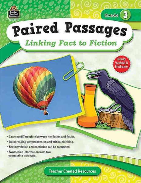 Teacher Created Resources Paired Passages: Linking Fact to Fiction Book, Grade 3 cover