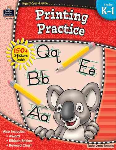 Ready•Set•Learn: Printing Practice, Grades K-1 from Teacher Created Resources cover