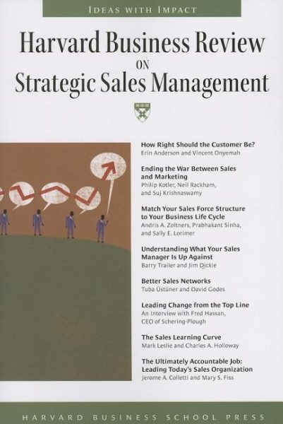 Harvard Business Review on Strategic Sales Management (Harvard Business Review Paperback Series) cover