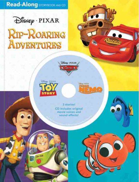 3-in-1 Read-Along Storybook and CD Disney-Pixar Rip-Roaring Adventures (Read-Along Storybook and CD (3-in-1)) cover