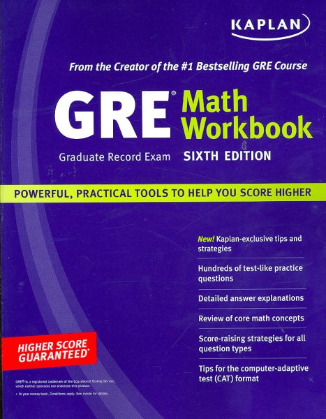 Kaplan GRE (Graduate Record Exam) Math Workbook, Sixth Edition cover