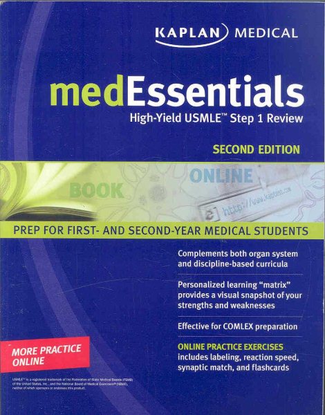 medEssentials: High-Yield USMLE Step 1 Review (Kaplan Medessenitals for the USMLE Step 1) cover