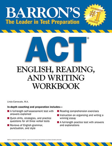 Barron's ACT English, Reading and Writing Workbook, 2nd Edition cover