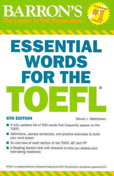 Essential Words for the TOEFL, 6th Edition (Barron's Essential Words for the TOEFL) cover
