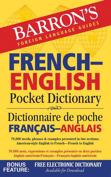 French-English Pocket Dictionary: 70,000 words, phrases & examples (Barron's Pocket Bilingual Dictionaries) (French Edition) cover